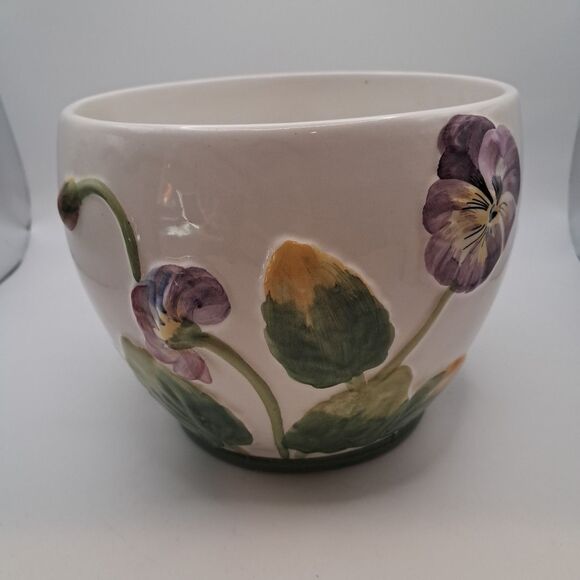 Other - Vtg 5.5" Bassano Italian Ceramiche ABC Pansy Planter Flower Pot
